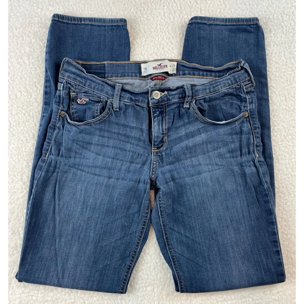 HOLLISTER • Blue Medium Wash SoCal Stretch Straight Leg Jeans, 29 - Picture 4 of 16